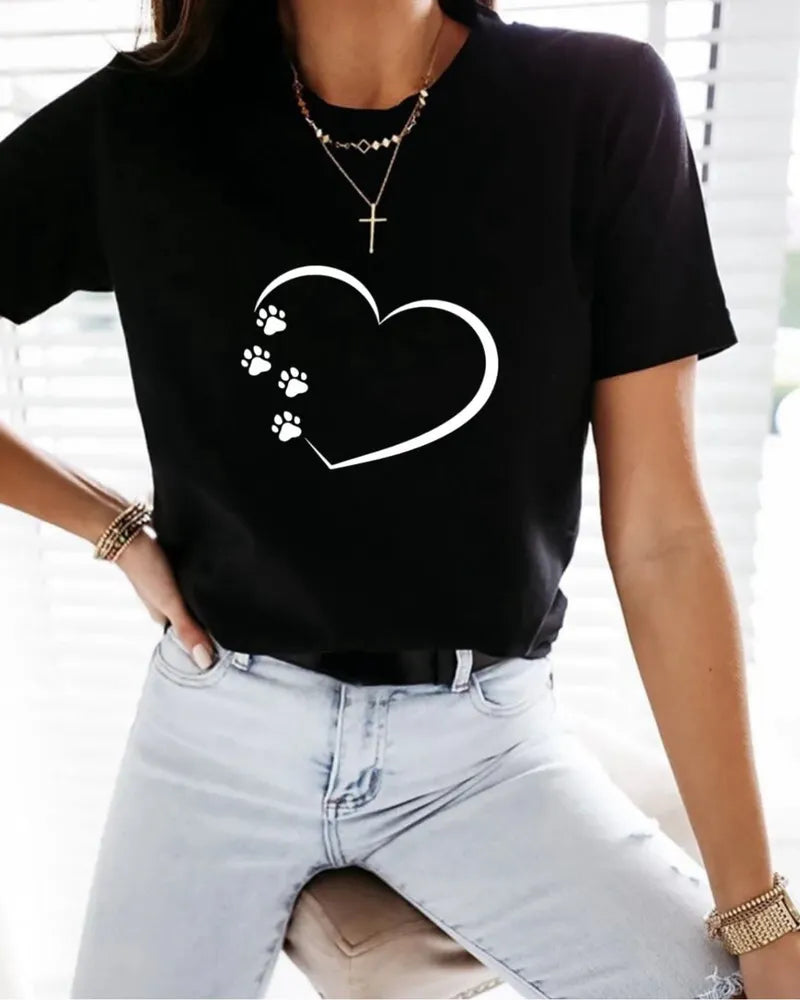 Afslappet T-shirt med Grafisk Print