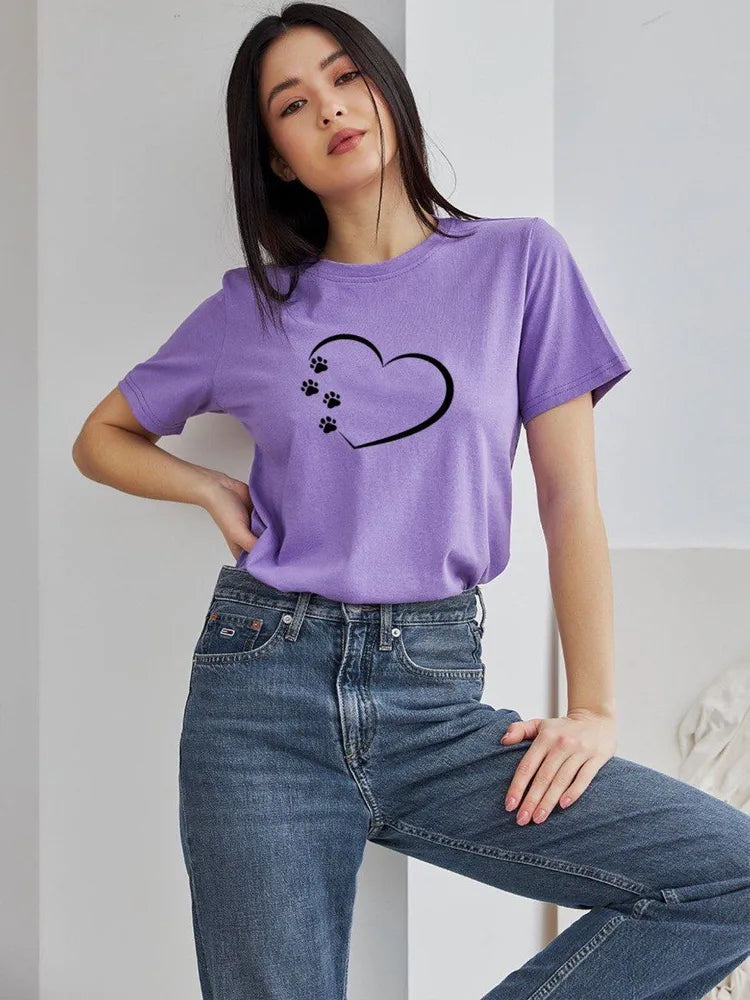 Afslappet T-shirt med Grafisk Print