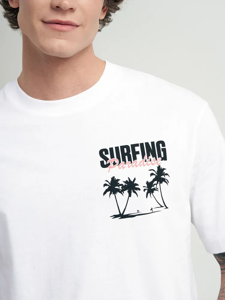 Afslappet Surf T-shirt med Print