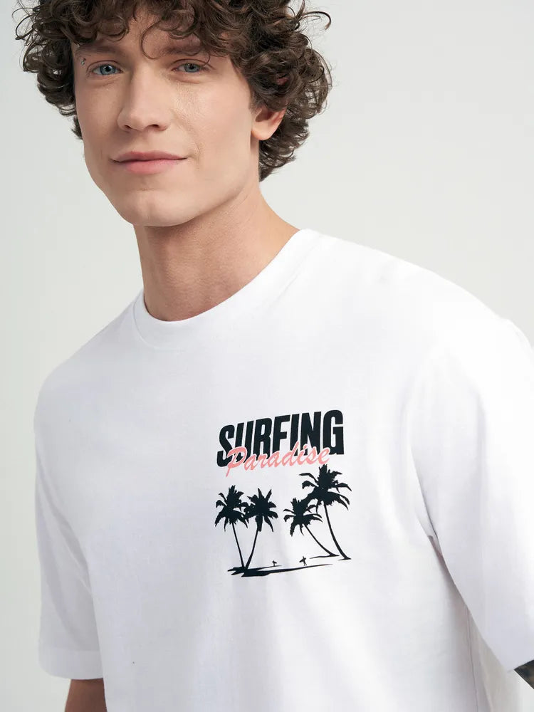 Afslappet Surf T-shirt med Print