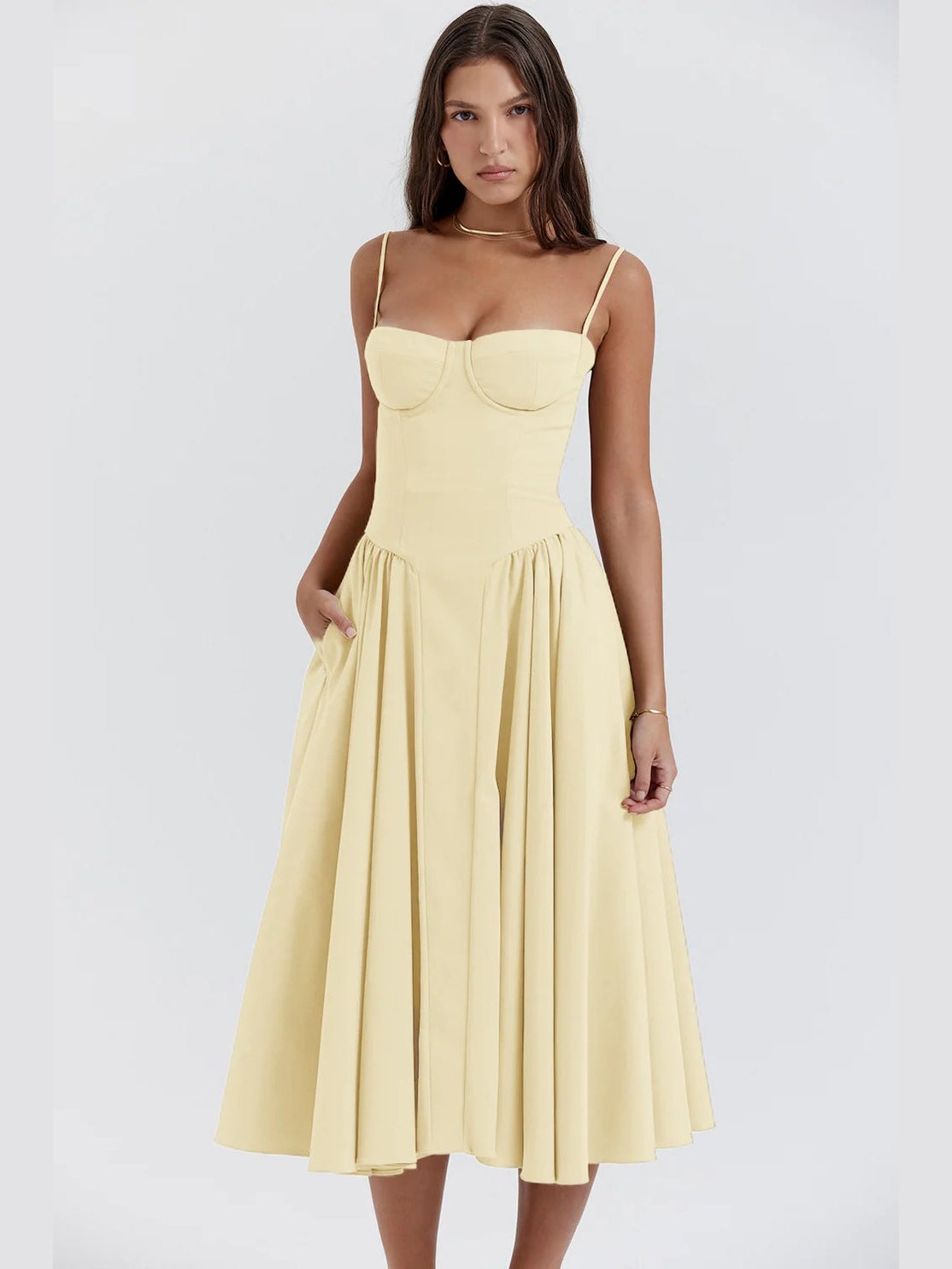 Aftenkjole med Korsettop