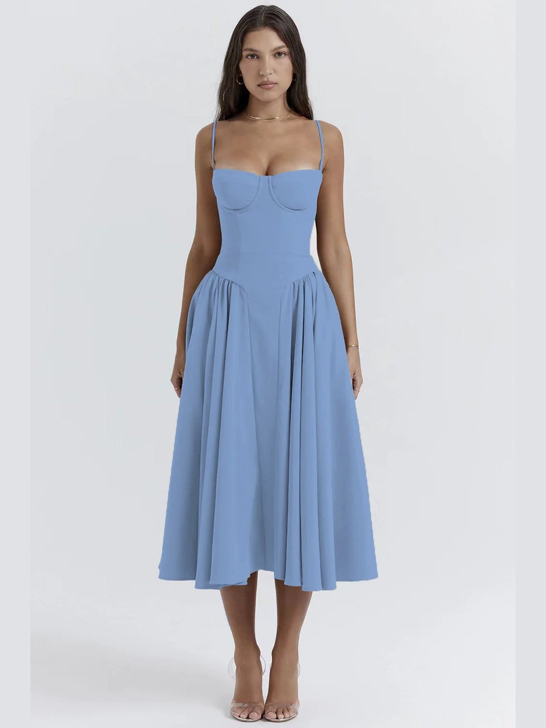 Aftenkjole med Korsettop